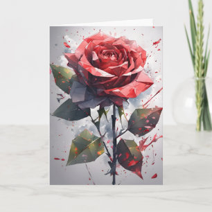 Cartão Rosa - Flores aquarela