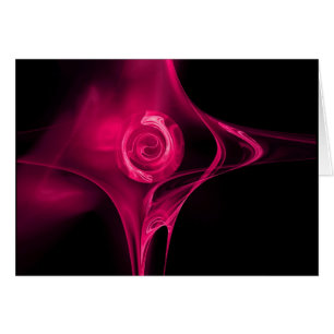 Cartão ROSA FRACTAL , fúcsia rosa