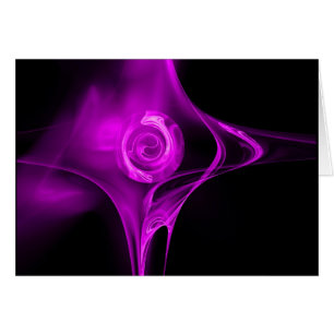Cartão ROSA FRACTAL , violeta roxo