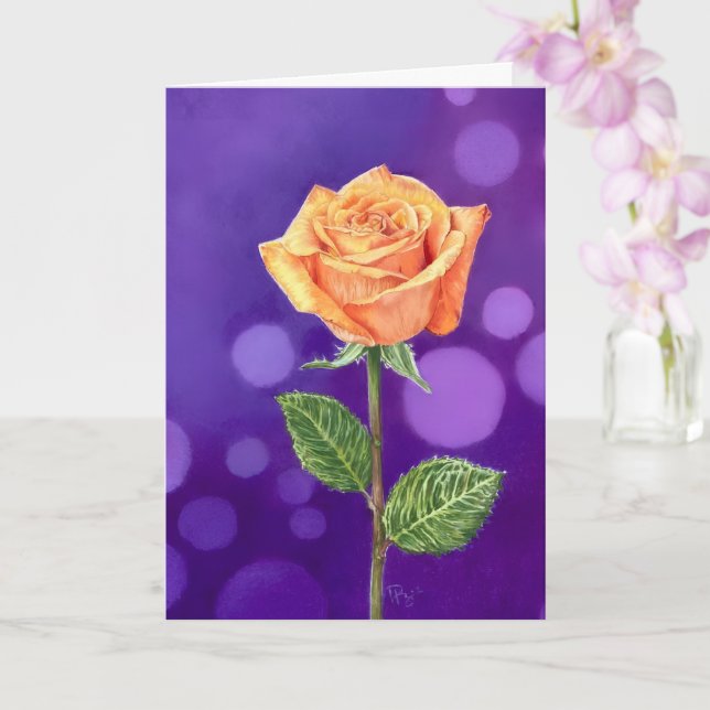 Cartão Rosa Laranja (Orquídea)
