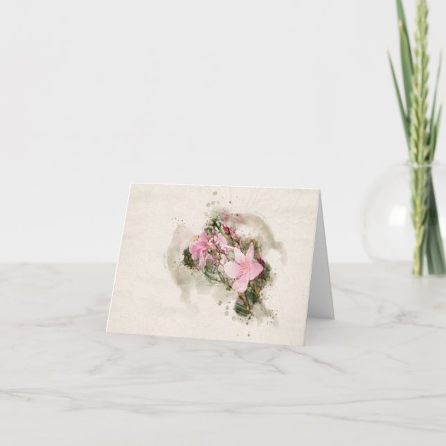 Cartão Rosa Laurel Flower (Frente)