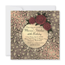 Rosa-Leopardo-Chic aniversário de 40 anos fabuloso