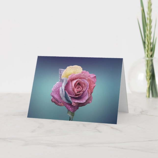 Cartão Rosa multicolor (Frente)