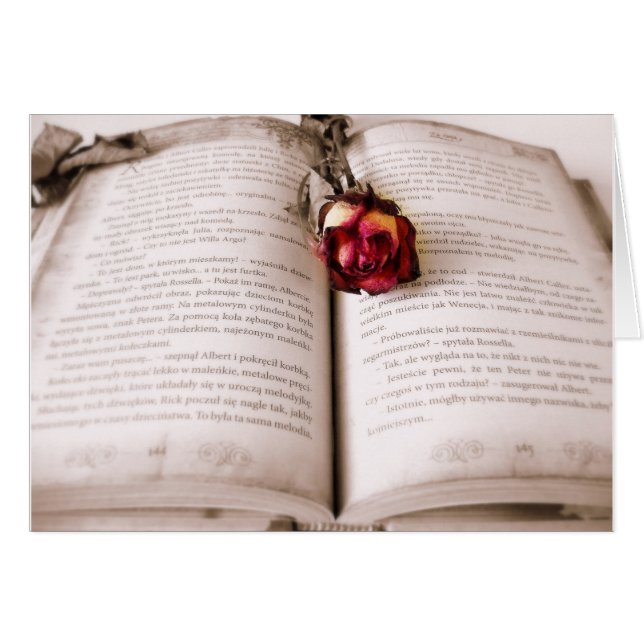 Cartão Rosa na bíblia (Frente Horizontal)