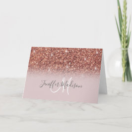 Cartão Rosa personalizado, Dourado, brilha, luxo