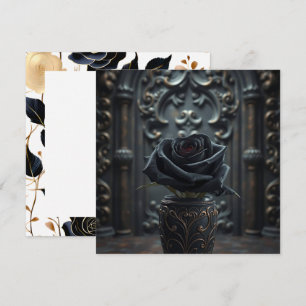 Cartão Rosa preto com fundo gótico