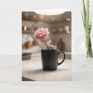 Cartão Rosa Rosa de Aniversário em Batedeira de Arame