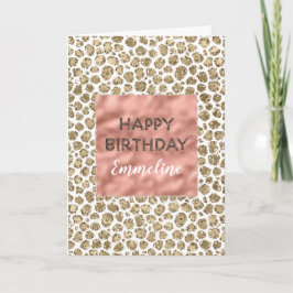 Cartão Rosa Rosa Rosa Rosa Dourada Leopard Imprime Brilha