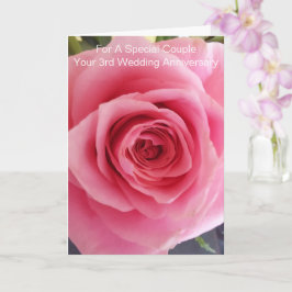 Cartão Rosa Rosa Rosa Rosa Personalizada 3º Aniversário d