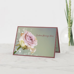 Cartão Rosa Rosa Única Rosa Elegante e Romântica