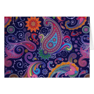 Cartão Rosa roxo de Paisley