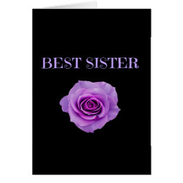 Cartão Rosa Roxo Melhor Irmã