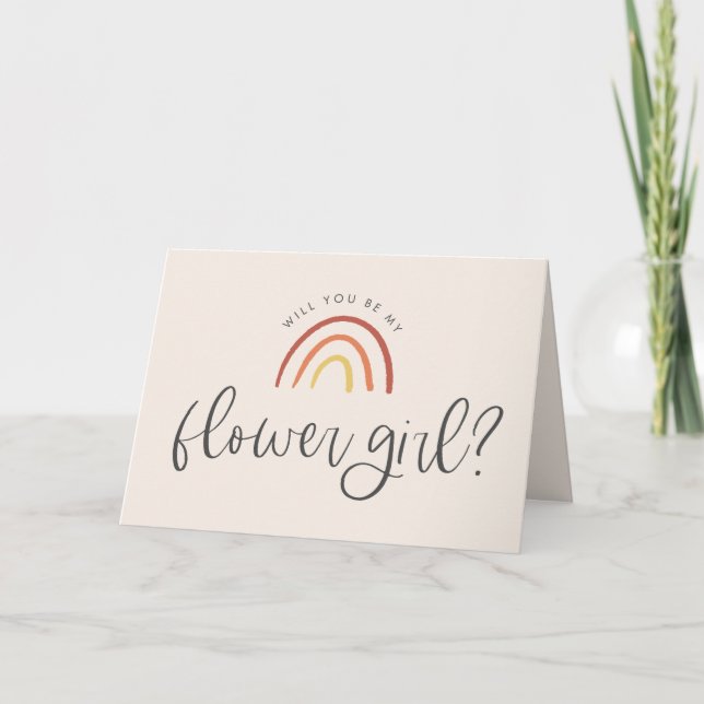 Cartão Rosa Terracota Rubor Arco-íris Menina das Flores P (Frente)