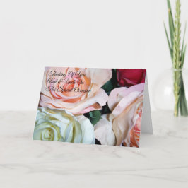 Cartão Rosa Tia Tio Personalizado Aniversário de Casament