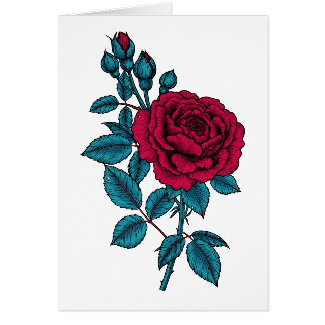 Cartão Rosa vermelha (Frente)