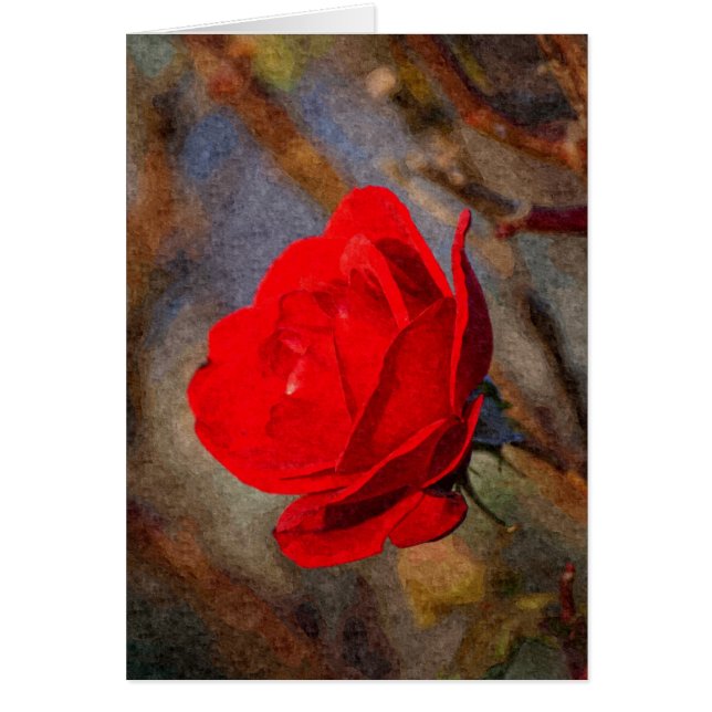 Cartão Rosa vermelha (Frente)