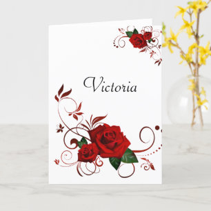 Cartão Rosa vermelha de Dia de as mães Feliz da Placa Sau