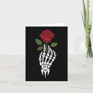 Cartão Rosa vermelha De Tatuagem Estética Flor De Esquele