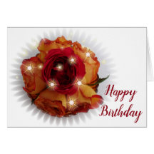 Rosa vermelha e roscas laranja e amarela