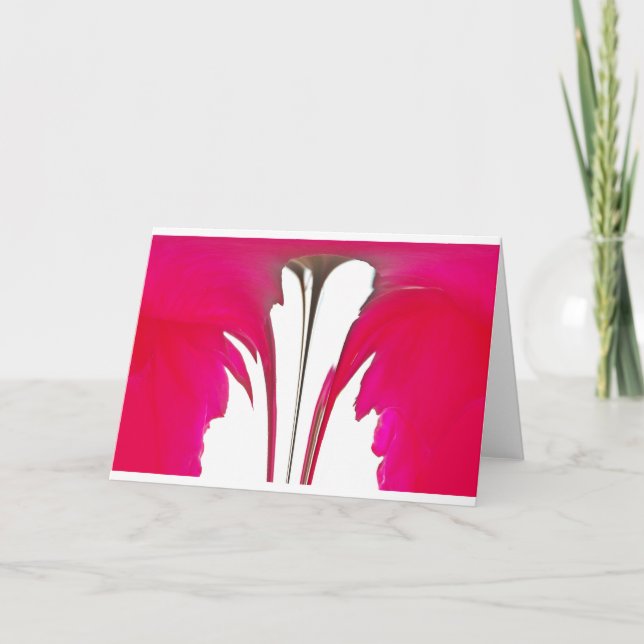 Cartão Rosa vermelha fantástica do chic sob o céu branco. (Frente)