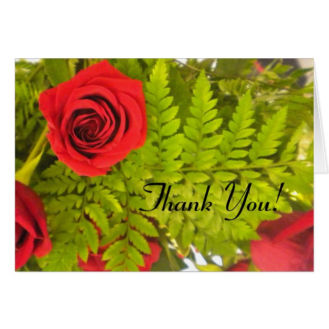 Cartão Rosa vermelha N Fern - Cartas de agradecimento (Frente Horizontal)