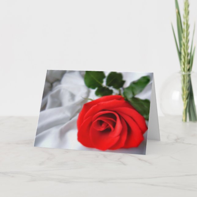 Cartão Rosa vermelha para você (Frente)