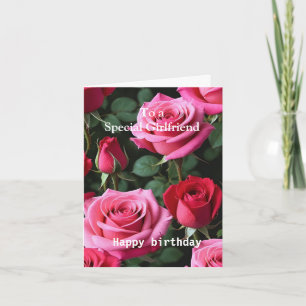 Cartão Rosa vermelha Rosa para um Aniversário Especial