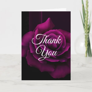 Cartão Rosa vermelha Roxo Gothic, Obrigado