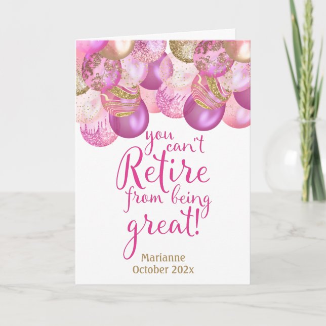 Cartão Rosa, você não pode se aposentar de ser Excelente (Frente)