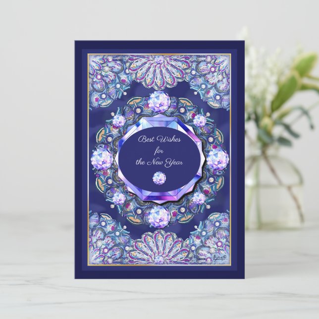 Cartão Rosace Azul (Em pé/Frente)