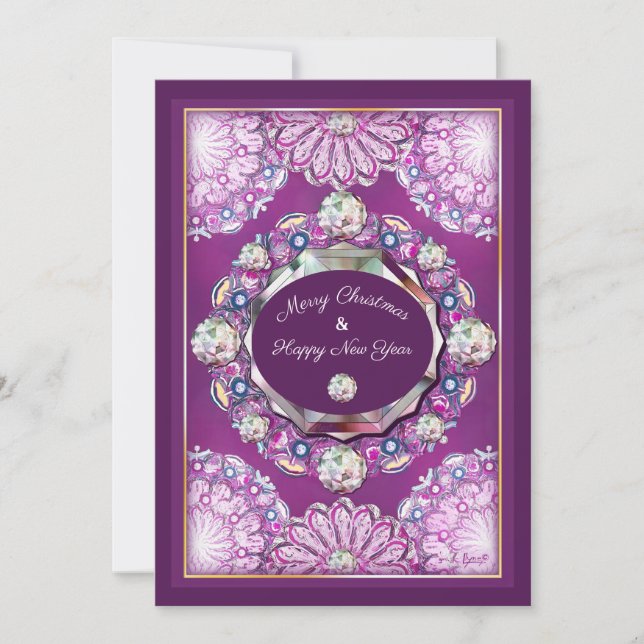 Cartão Rosace vermelho cardinal (Frente)