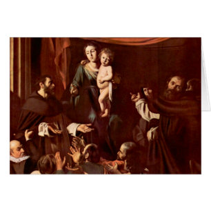 Cartão Rosário Madonna por Caravaggio