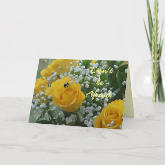 Cartão Rosas amarelas & Abelha - personalize qualquer oca