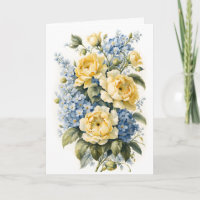 Rosas Amarelas Azul Esqueça-Me-Noite