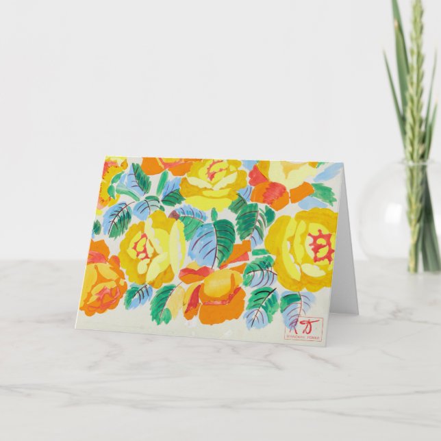 Cartão Rosas Amarelas | Raoul Dufy (Frente)