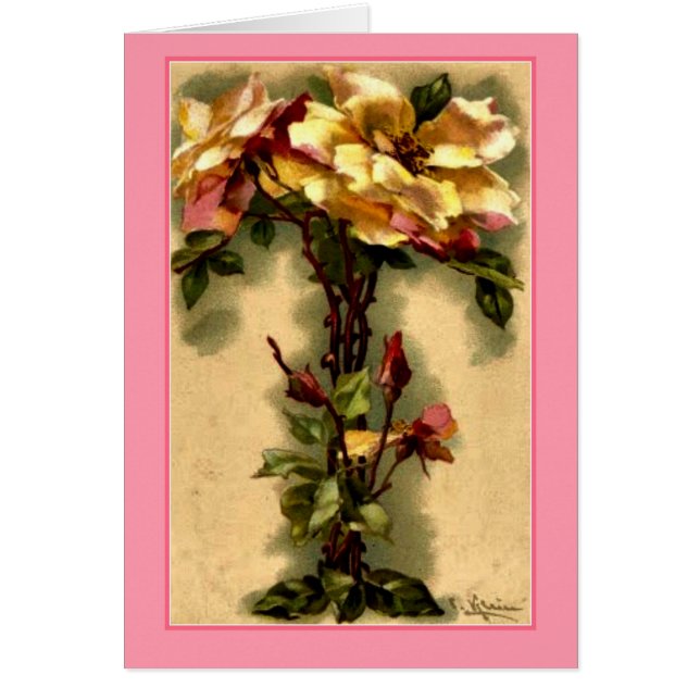 Cartão Rosas amarelos da letra T do alfabeto da flor de (Frente)