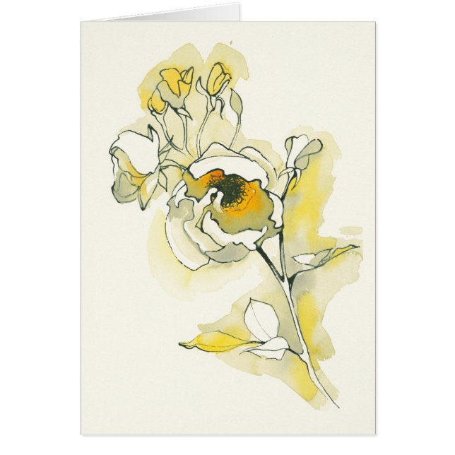 Cartão Rosas amarelos e brancos (Frente)