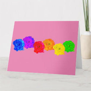Cartão Rosas Arco-íris