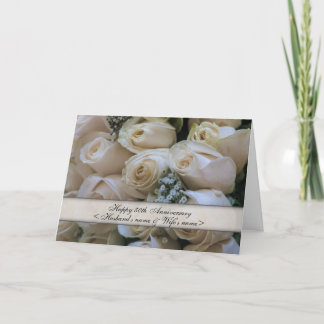 Cartão Rosas Brancas<50th>Aniversário