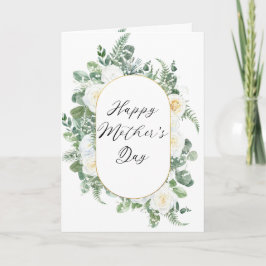 Cartão Rosas brancas | Eucalyptus Happy Dia de as mães