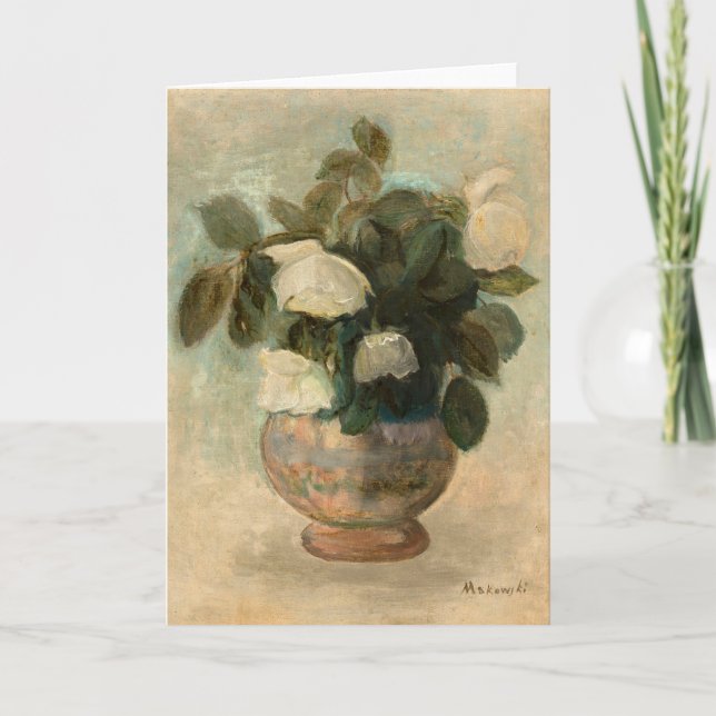 Cartão Rosas brancas | Tadeusz Makowski (Frente)