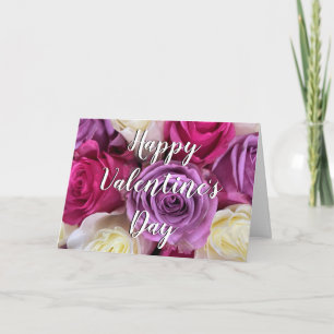 Cartão Rosas Coloridas Elegantes Floral Melhor Amigo