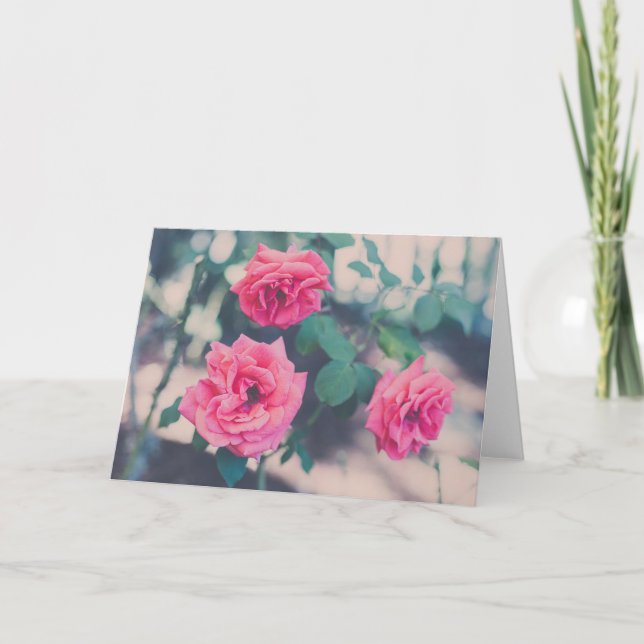 Cartão Rosas cor-de-rosa (Frente)