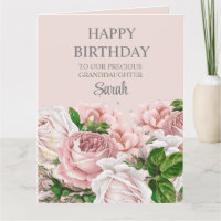 Rosas Cor-de-Rosa Brilho Floral Doce 16 Avós