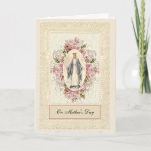 Cartão Rosas da Bem-Aventurada Virgem Maria Dia das Mães 