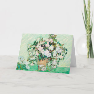 Cartão Rosas da vida ininterrupta em um vaso por Vincent 