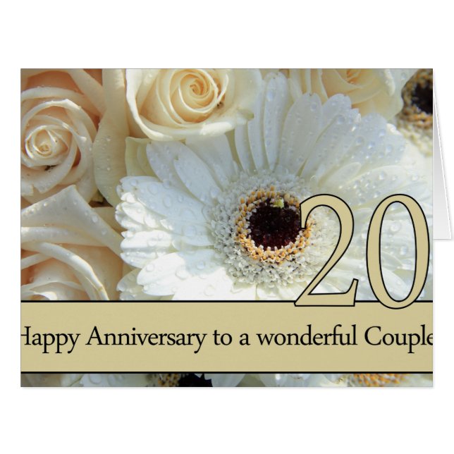 Cartão Rosas de 20 Feliz (Frente horizontal)