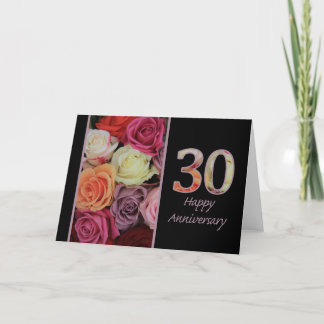Cartão Rosas de 30 Feliz