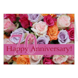 Cartão Rosas de 70 Feliz