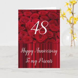 Cartão Rosas de aniversário de casamento totalmente perso